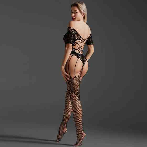 Еротичний бодістокінг жіночий мереживна сітка, сексуальна білизна, універсальний розмір зріст: 145-185 см One Size, чорний, 8561 Кам'янець-Подільський