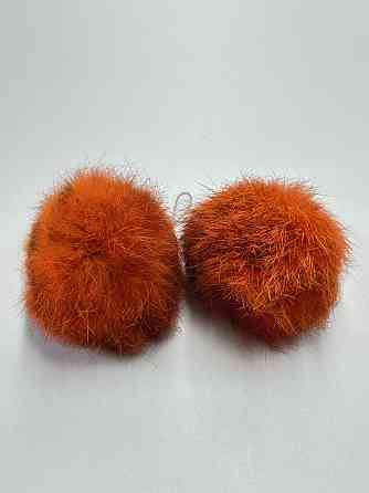 Меховой помпон на шапку из кролика 7-8 см Оранжевый Харьков