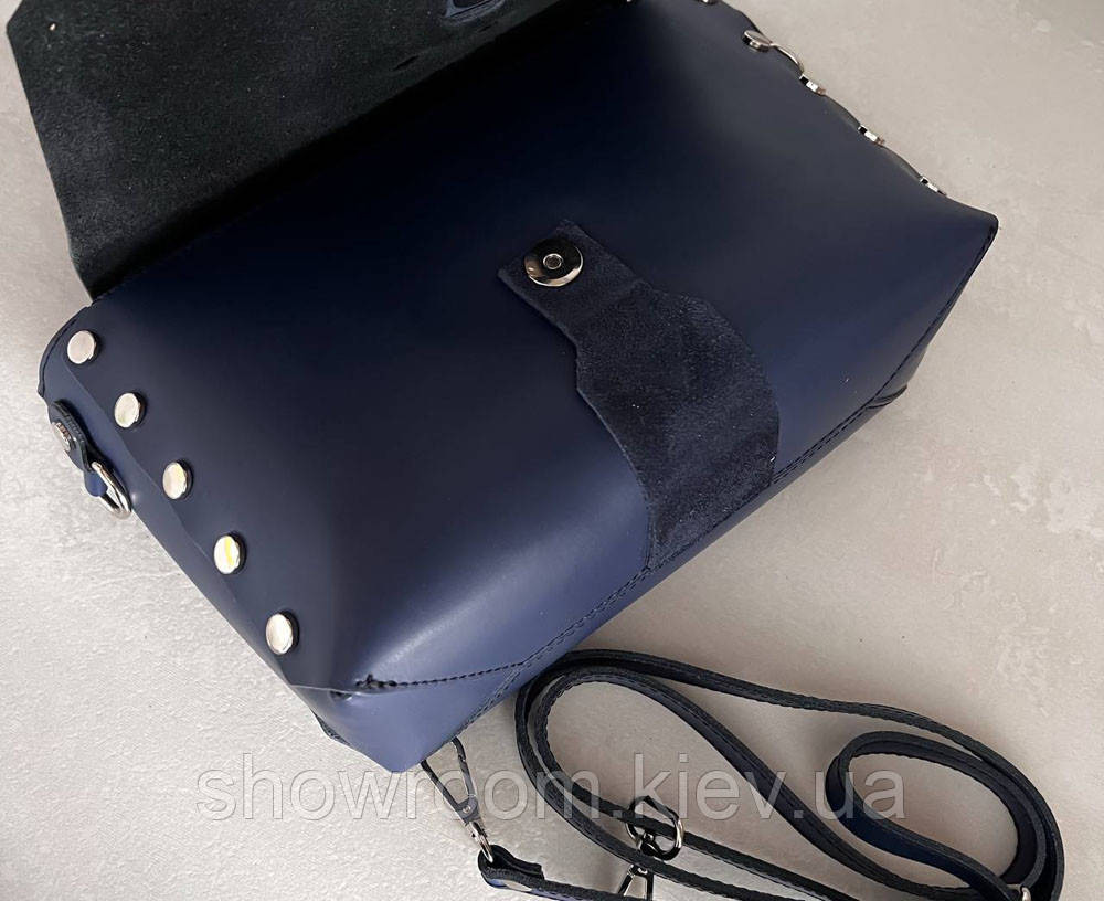 Жіноча сумка кроссбоді Laura Biaggi (04-139) шкіряна синя Київ - фото 6