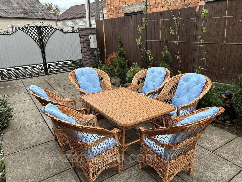 Меблі плетені з великим столом Київ - фото 2