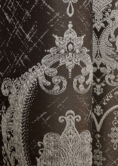 Комплект готовых штор VR-Textil Парча № 1773ш Венге с молочным 155х290 см 2 шт (33-0735) Киев - изображение 8