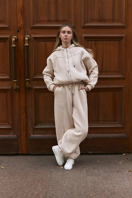 Женский теплый прогулочный костюм двойка турецкая трехнить на флисе Одесса - изображение 1