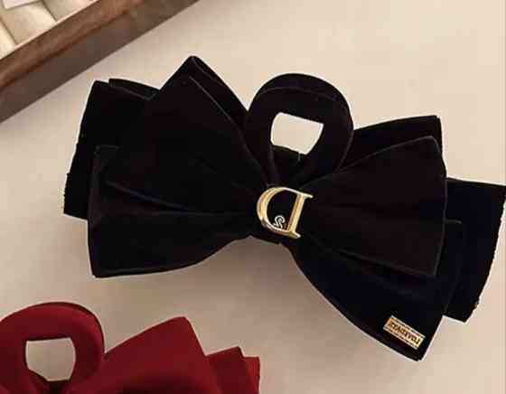 Заколка-крабик бант оксамитовий 