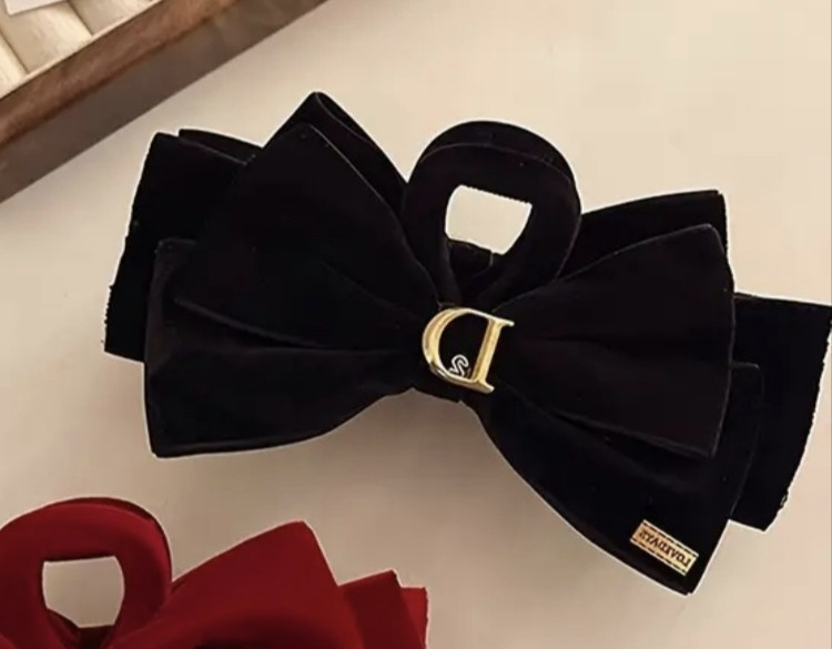 Заколка-крабик бант оксамитовий 