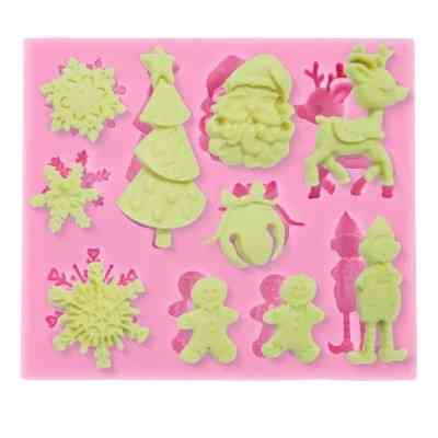 Молд силиконовый новогодний 77 на 65 мм розовый Киев