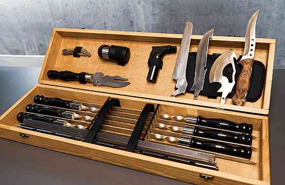 Шампури подарункові набір бокс для пікніка гриля та барбекю Оригінальні Віп подарунки на день народження татові, хлопцю, Тернопіль