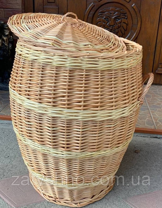 Кошик-бочка висока плетена з лози Київ - фото 6