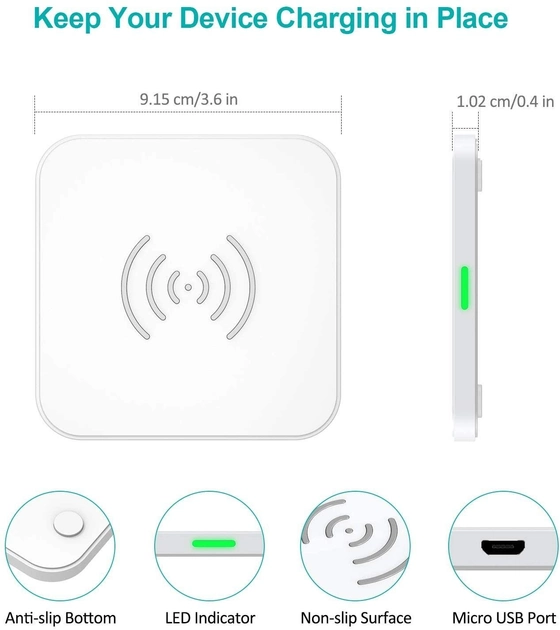 Бездротовий зарядний пристрій Choetech T511-S 10W White: Стильна Qi-зарядка для iPhone та Android Київ - фото 3