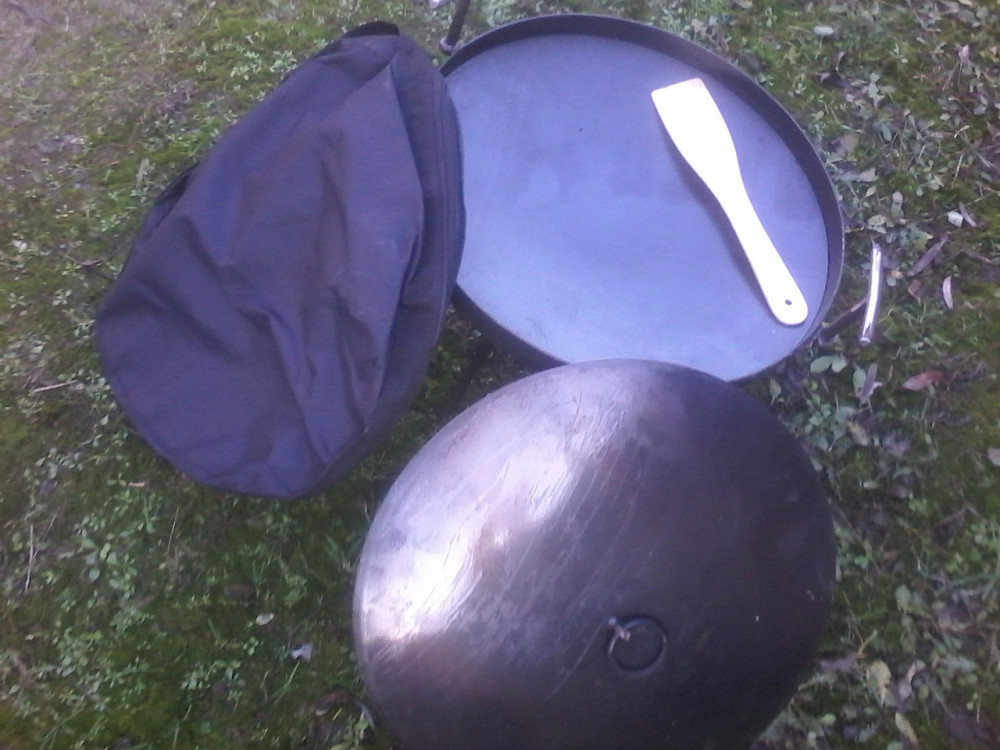 Сковорода з диска борони для багаття 40 см з кришкою та чохлом для пікніка, диск для смаження Київ - фото 6