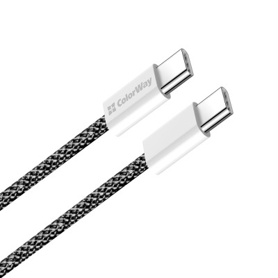 Дата кабель USB-C to USB-C 2.0m (braided cotton) (PD Fast Charging 60W) 3.0А black ColorWay (CW-CBPDCC068-BK) Вінниця - фото 9