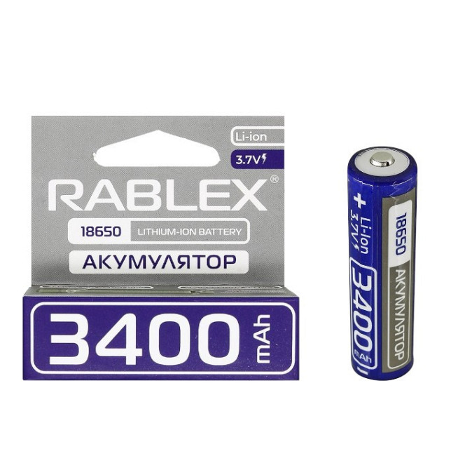 Аккумулятор Rablex 18650, 3400mAh з ЗАЩИТОЙ Li-ION 3.7v Днепр - изображение 2