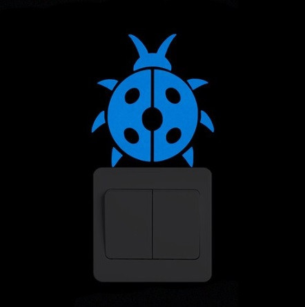 Фосфорная наклейка Божья коровка 10 на 10 см голубой Киев - изображение 4