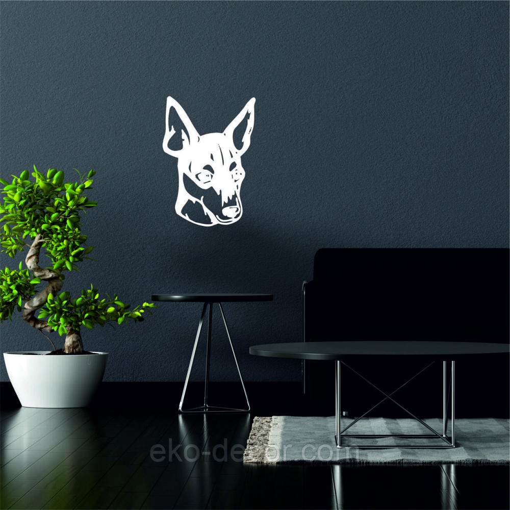 Декоративне настінне Панно «Фокстер'єр», Декор на стіну 50*42 см, Білий Київ - фото 3