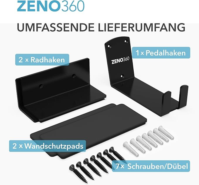 Настінне кріплення для велосипеда Zeno 360 (підвіс за педаль, до 30 кг, з захистом стіни) Луцк - изображение 2