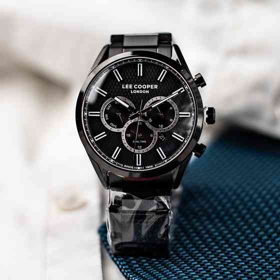 Часы мужские наручные водостойкие Lee Cooper England Midnight Black (2 ремешка) Киев