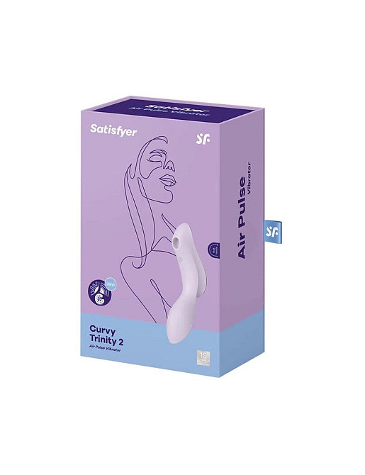 Вакуумный стимулятор с вибрацией Satisfyer Curvy Trinity 2 Violet Sex Aura Киев - изображение 4