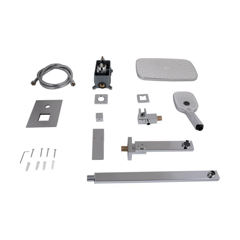 Душевая система из латуни Qtap Gemini скрытого монтажа на три потребителя (с изливом) QTGEM114CRM45702 Chrome Харьков - изображение 9