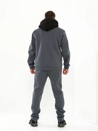 Чоловічий теплий костюм на флісі з хутром Сірий 48/50 Харків