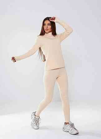 Жіноча повсякденна термобілизна хб джерсі на флісі Молочний, S-M Одеса