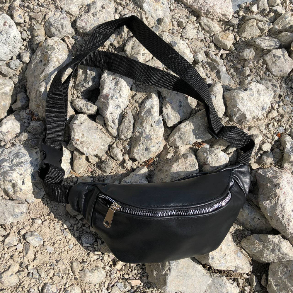 Сумка бананка черная, Бананка с отделениями, Бананка кожаная мужская Фирменная мужская сумка EV-81 Ивано-Франковск - изображение 2