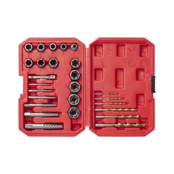 Набір екстракторів та свердел для пошкоджених болтів і гайок, 26 шт. INTERTOOL SD-8009 Київ