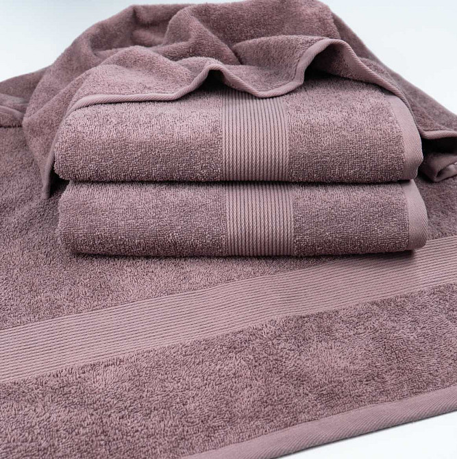 Комплект махрових рушників з Бордюром 2шт GM Textile 50х90см, 70х140см 400г/м2 (Шоколад) Суми - фото 5