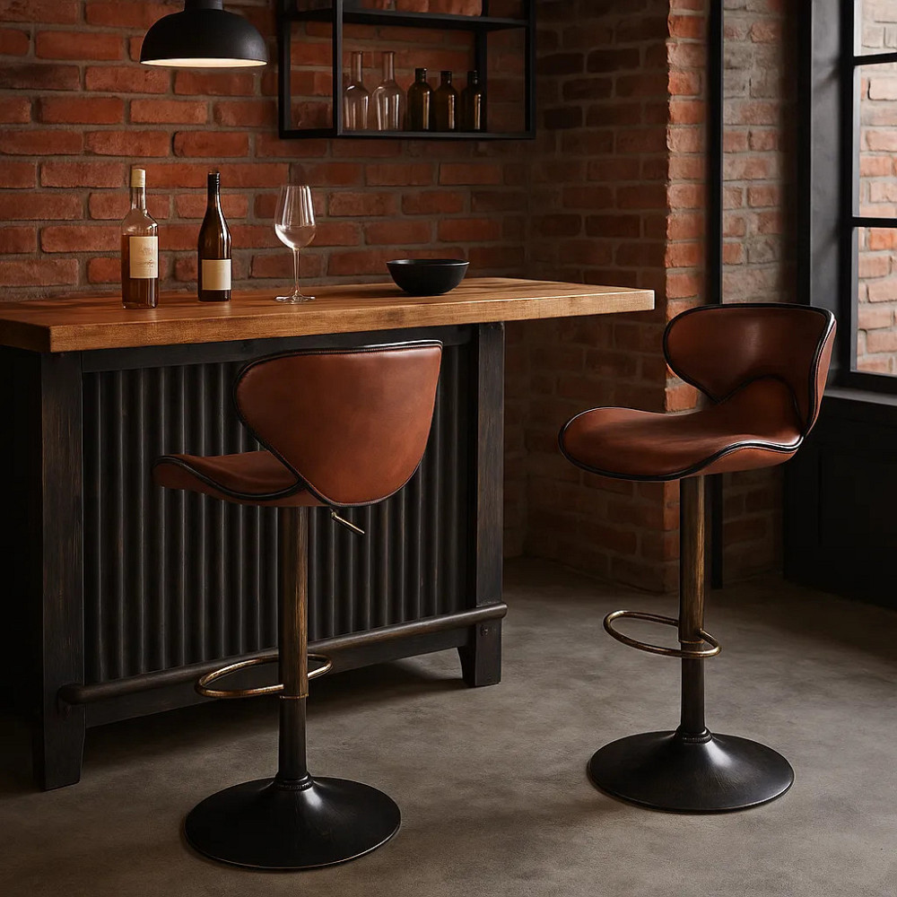 Комплект барних стільців Costway Dan зі спинкою в стилі Loft Київ - фото 4