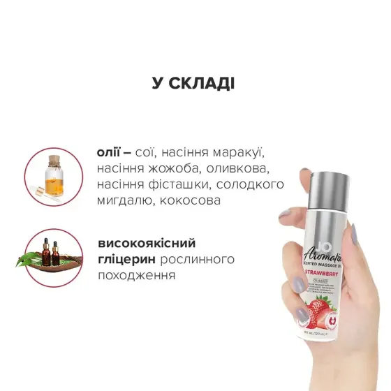 Натуральна масажна олія System JO Aromatix — Massage Oil — Strawberry 120 мл Львів