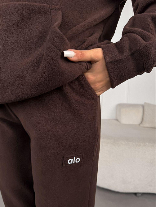 Женский стильный теплый костюм из флиса полар с шапкой Шоколад, 50/52 Одесса - изображение 9