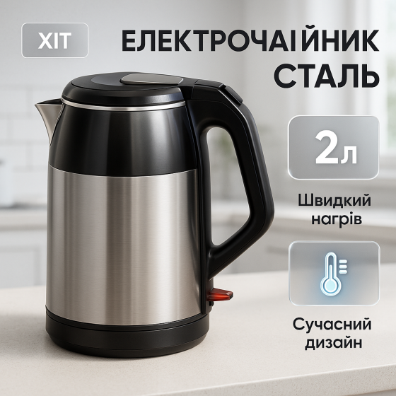 Чайники на підставці ViLgrand, Електричний чайник для дому на кухню, Гарний електрочайник WI-46 Львів