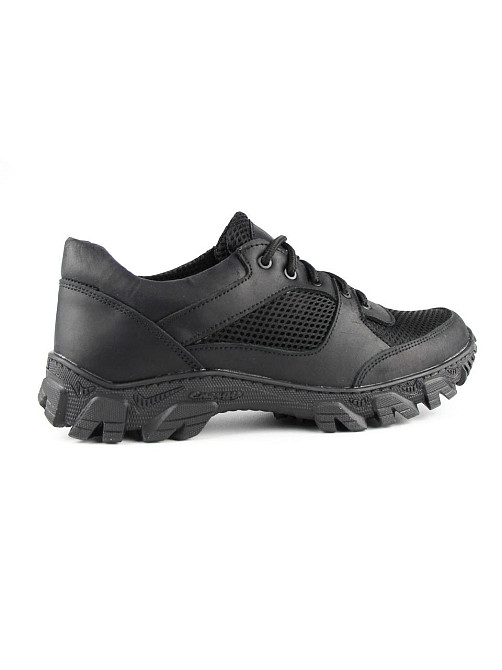 Військові тактичні кросівки чорні – шкіряні, прошиті, легкі, для активного використання, демісезонні Львів - фото 2