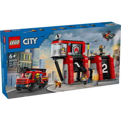 Конструктор LEGO City Пожарное депо с пожарной машиной 843 деталей (60414) Винница - изображение 1