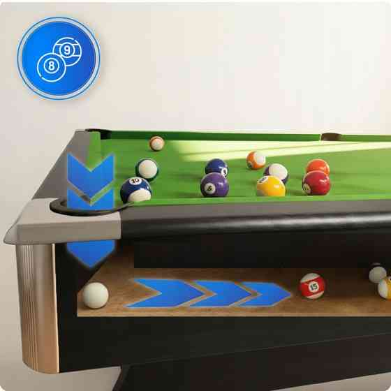 Більярдний стіл THUNDER BOLD-BLACK 7FT, 214 х 122 х 81 см Київ