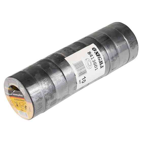 Стрічка ізоляційна ПВХ (чорна) 0.13мм×19мм×10м SIGMA (8413601) Рівне