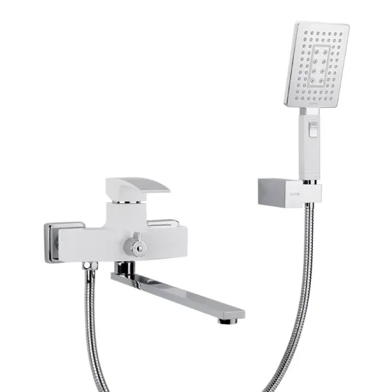 Змішувач для ванни з душовим гарнітуром GAPPO Jacob G2207-7 білий/хром Київ