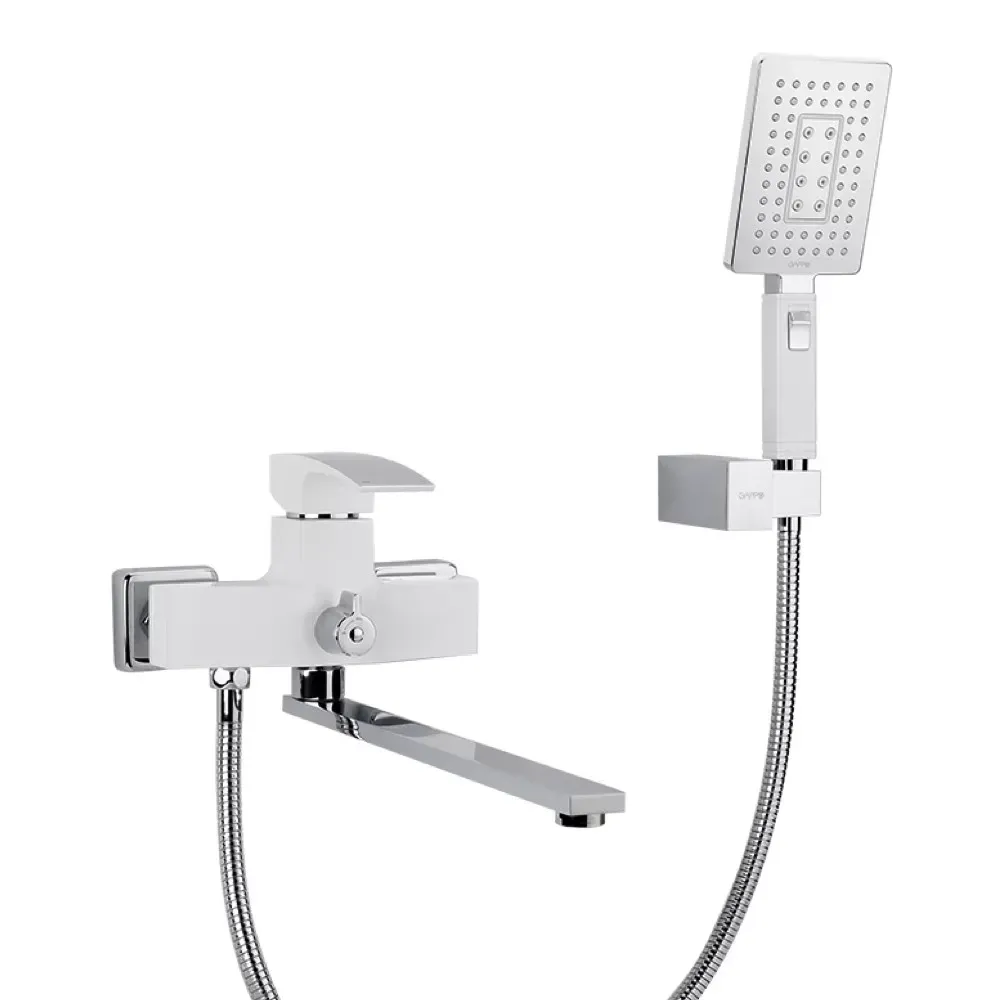 Смеситель для ванны с душевым гарнитуром GAPPO Jacob G2207-7 белый/хром Киев - изображение 1