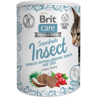 Ласощі для котів Brit Care Superfruits Insect 100 г - комахи (8595602555703) Вінниця - фото 1
