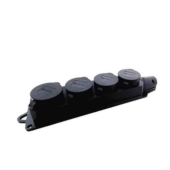 Рукоять с заземлением с крышкой 4 гнезда, каучук, черный Днепр