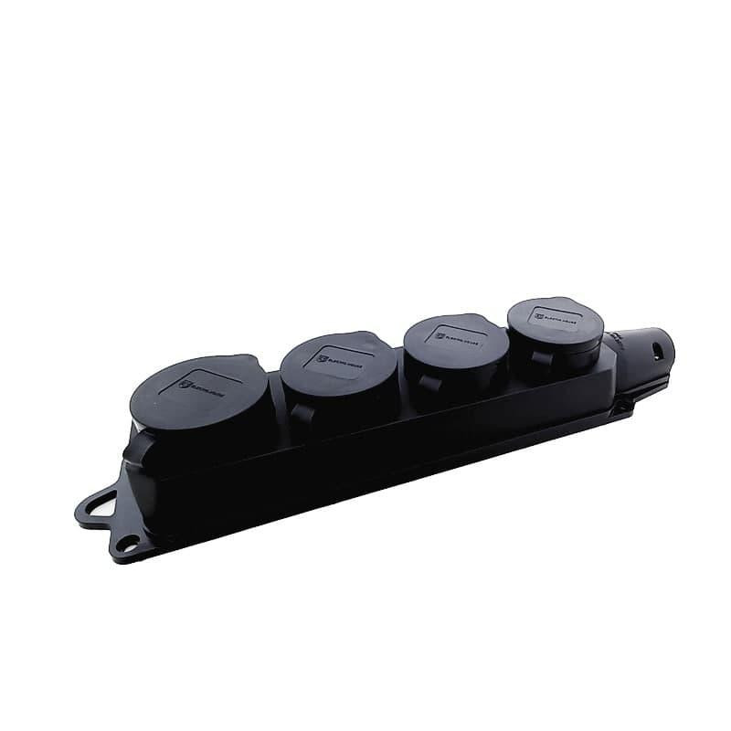 Рукоять с заземлением с крышкой 4 гнезда, каучук, черный Днепр - изображение 1