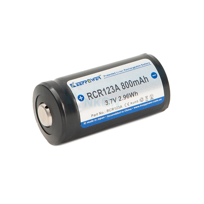 Акумулятор Keeppower 123 (RCR123A) 800 mAh 3.7V (з захистом) Вінниця - фото 1