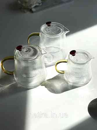 Чайник заварювальний скляний Olens "Чарлі" 950 мл скляне сито для дому та ресторану Київ