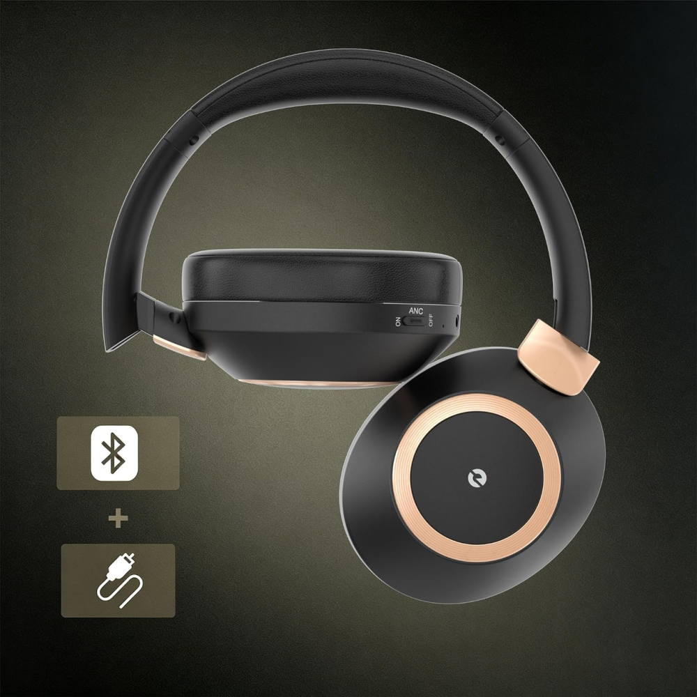 Бездротові навушники EAORUL 30H Bluetooth 5.3, ANC, до 100 год, 40 мм, мікрофон, USB-C, AUX 3,5 мм, чорні Київ - фото 4