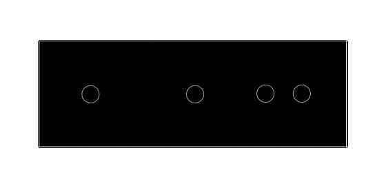 Розумний сенсорний ZigBee вимикач 4 сенсора (1-1-2) Livolo чорний скло (VL-C701Z/C701Z/C702Z-12) Коломыя