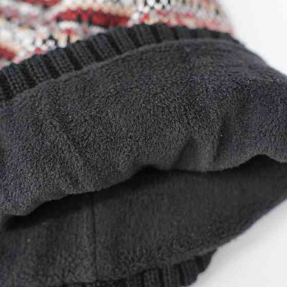 Водонепроникна шапка Dexshell Beanie Fair Isle кольорова Бордовий (S-M) Вінниця