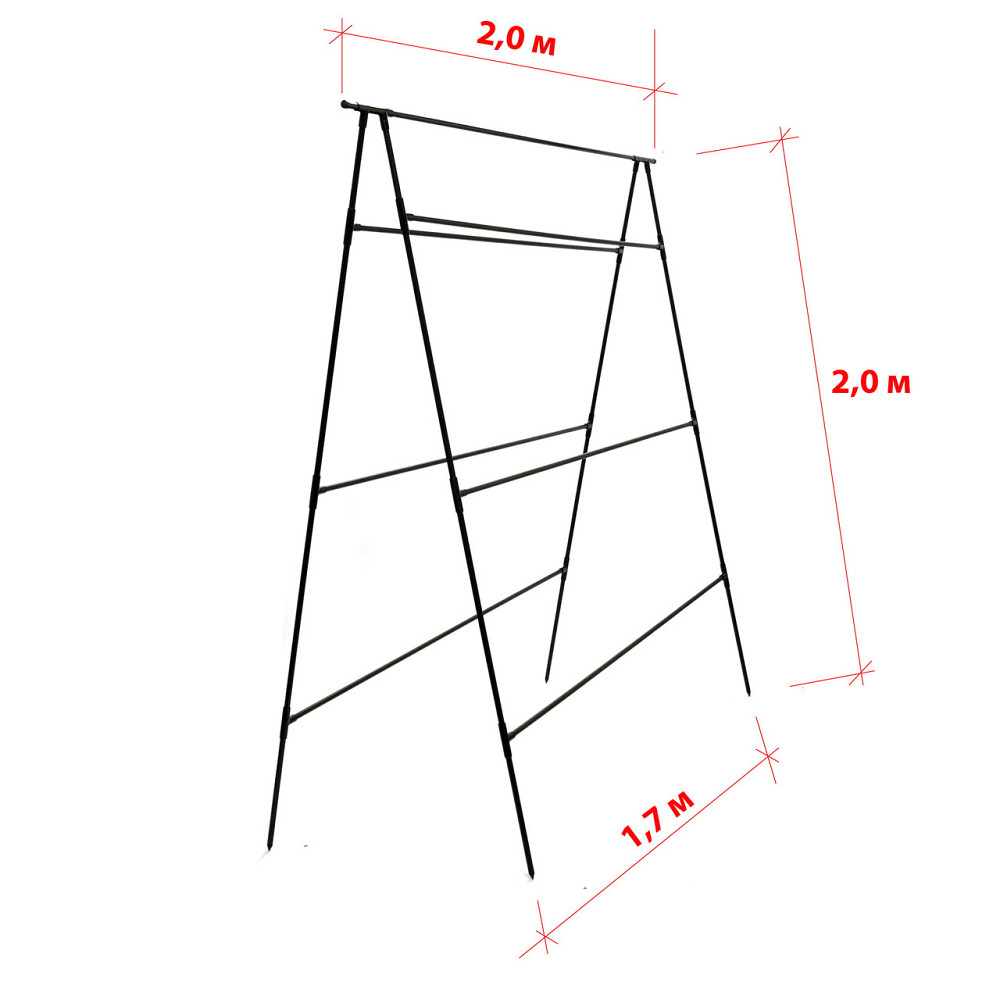 Подвійна А-подібна шпалера для огірків Chipo Lina X3 висота 2 м + Сітка для огірків Борисполь - изображение 2