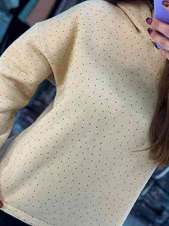 Женский утепленный блестящий худи со стразами трехнитка на флисе Бежевый, 42/44 Одесса