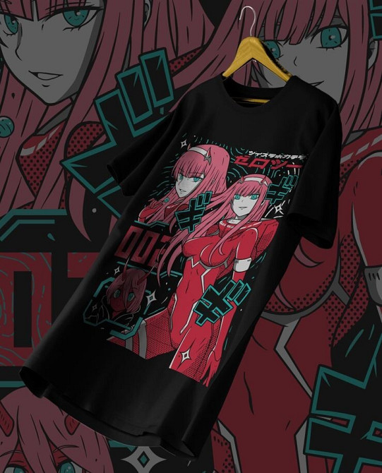 Футболка з аніме принтом Зеро Тво Аніме Аестхетік оверсайз (S/M/L) Чорний AnimeJ0931 Дніпро - фото 3