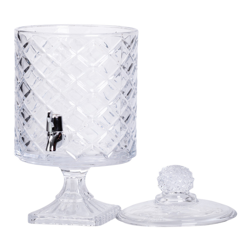 Лимонадниця зі скляним краном 39 см 4,5 л прозора на підставці HP-19-3 Київ - фото 3