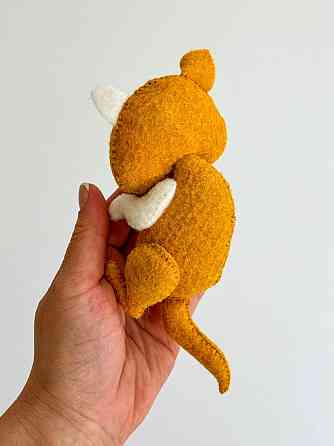 М’яка фетрова іграшка рудий кіт ручної роботи – безпечна розвиваюча іграшка Київ