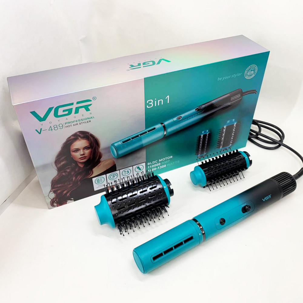 Фен электрический с насадками VGR V-489, Стайлер-выпрямитель для укладки выпрямления волос, Фен стайлер XH-99 Львов - изображение 1